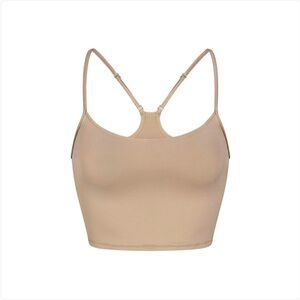 SKIMS Beige Longline Bikini Top
